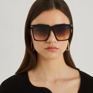 New, TOM FORD Sabrina-02 Sunglasses TF764 01B Authentic